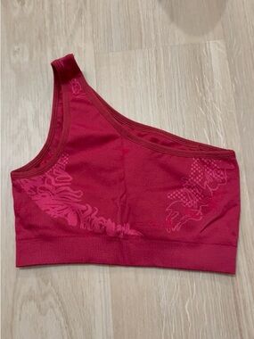 Gymshark One-Shoulder Seamless Sports Bra - Deep Red